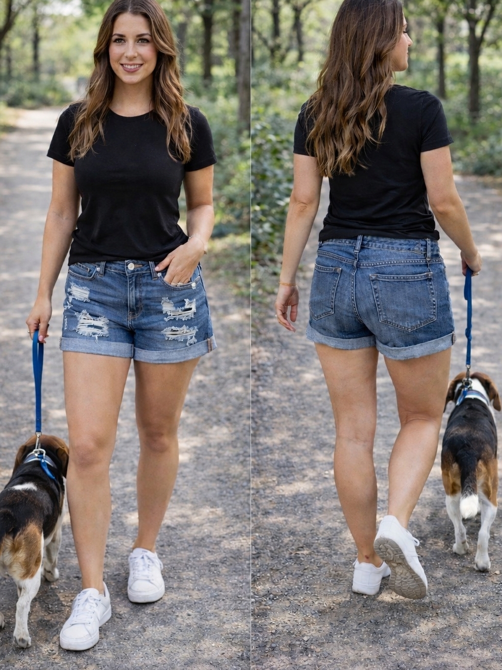 Aeropostale Distressed Medium Blue Denim Jean Shorts